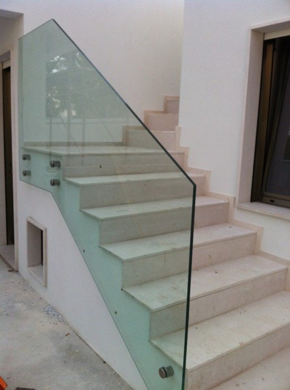 glass and steel parapets