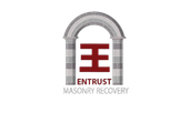 Logo with a brick arch framing a red and white emblem; text reads "Entrust Masonry Recovery."