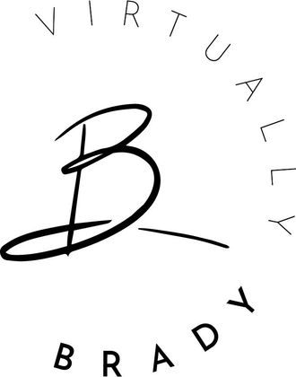 A black and white logo for brady virtually.