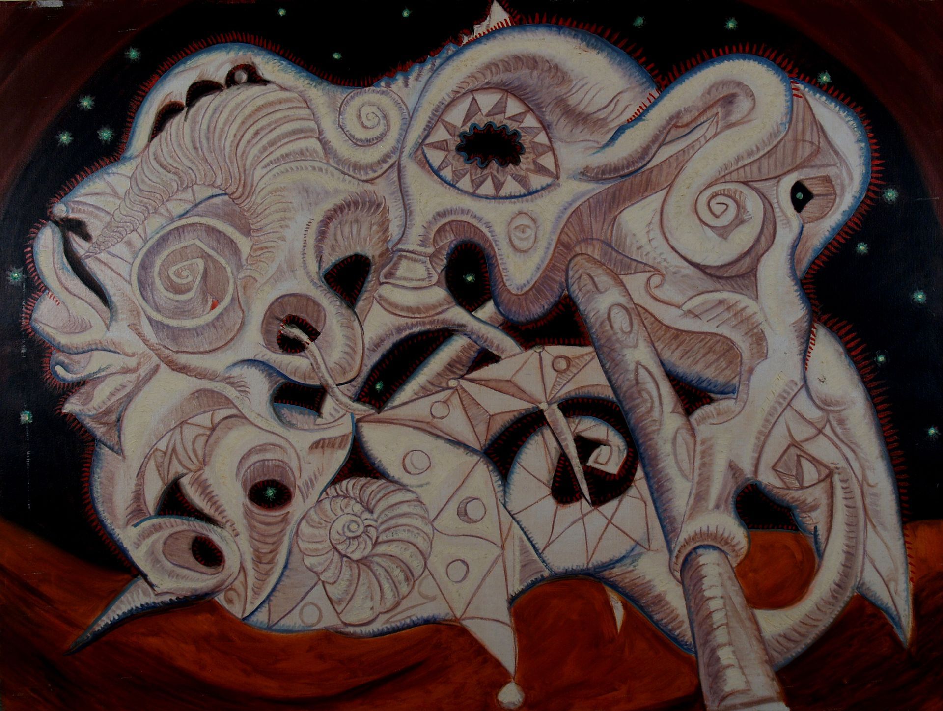 celestial carnivore | abstract oil painting by John Varriano