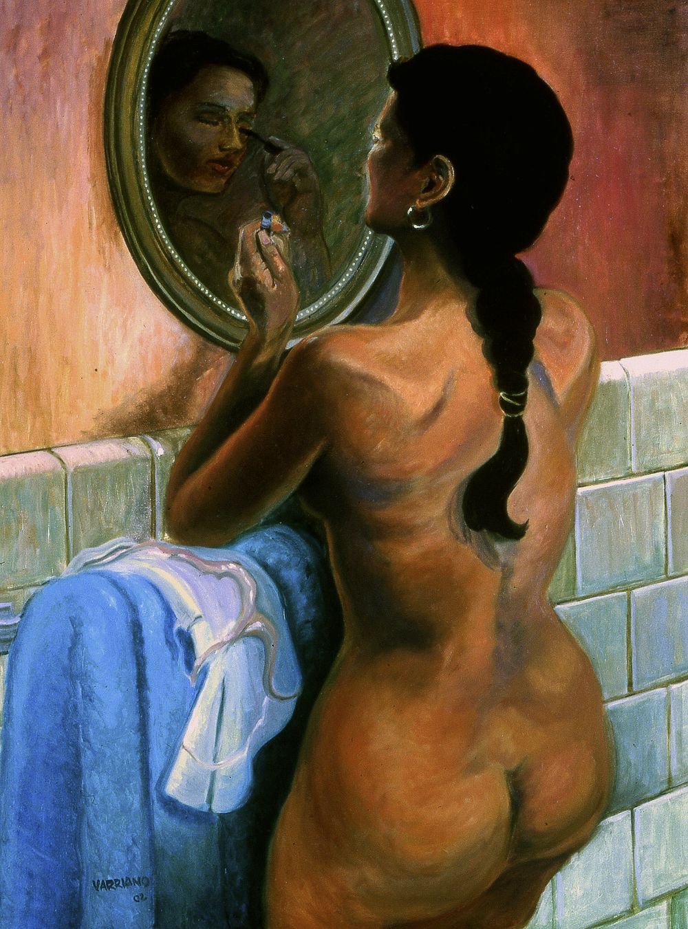 Girl In The Mirror | Figurative Oil Painting by John Varriano