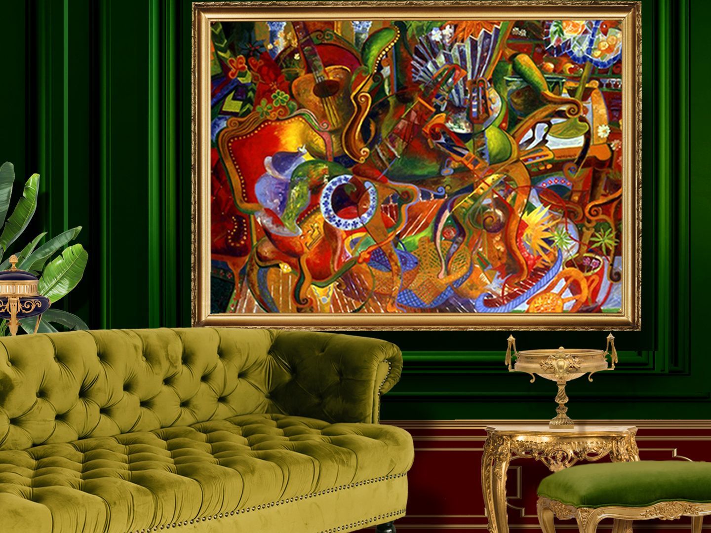 Dancing Guitars | Abstract Oil Painting by John Varriano