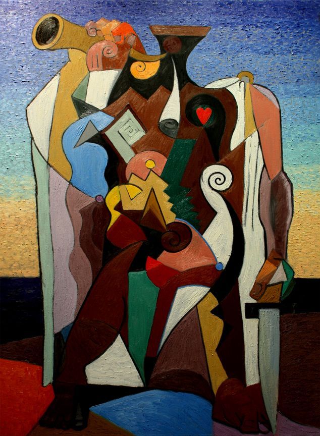 Warrior | Abstract Oil Painting by John Varriano, American Artist