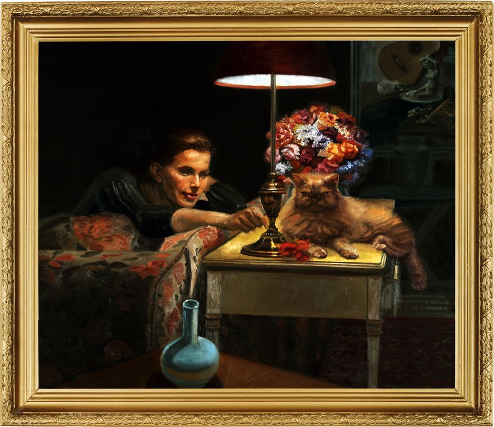 Lamplight | Figurative Oil Painting by John Varriano