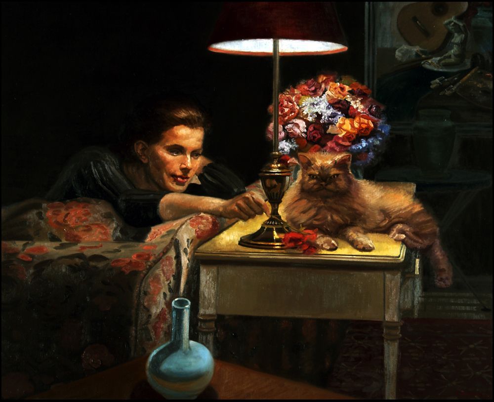 Lamplight | Figurative Oil Painting by John Varriano