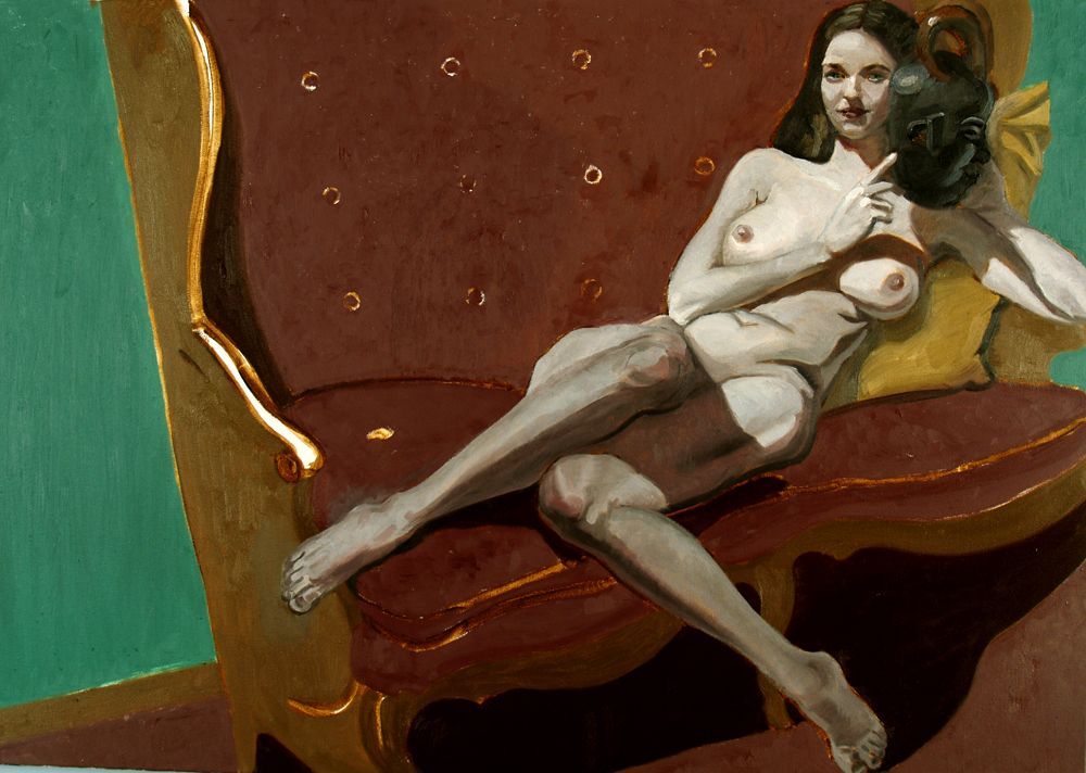 Nude with a Mask  | Figurative Oil Painting by John Varriano