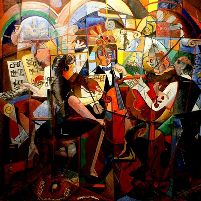 quintet | abstract oil painting by john varriano