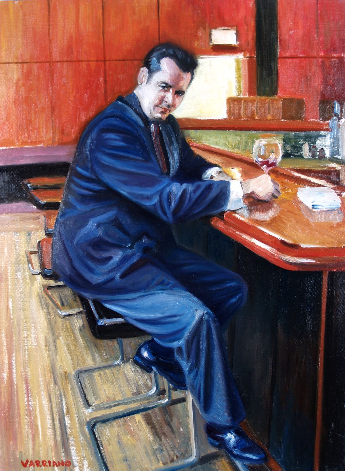 satisfied | figurative oil painting by John Varriano