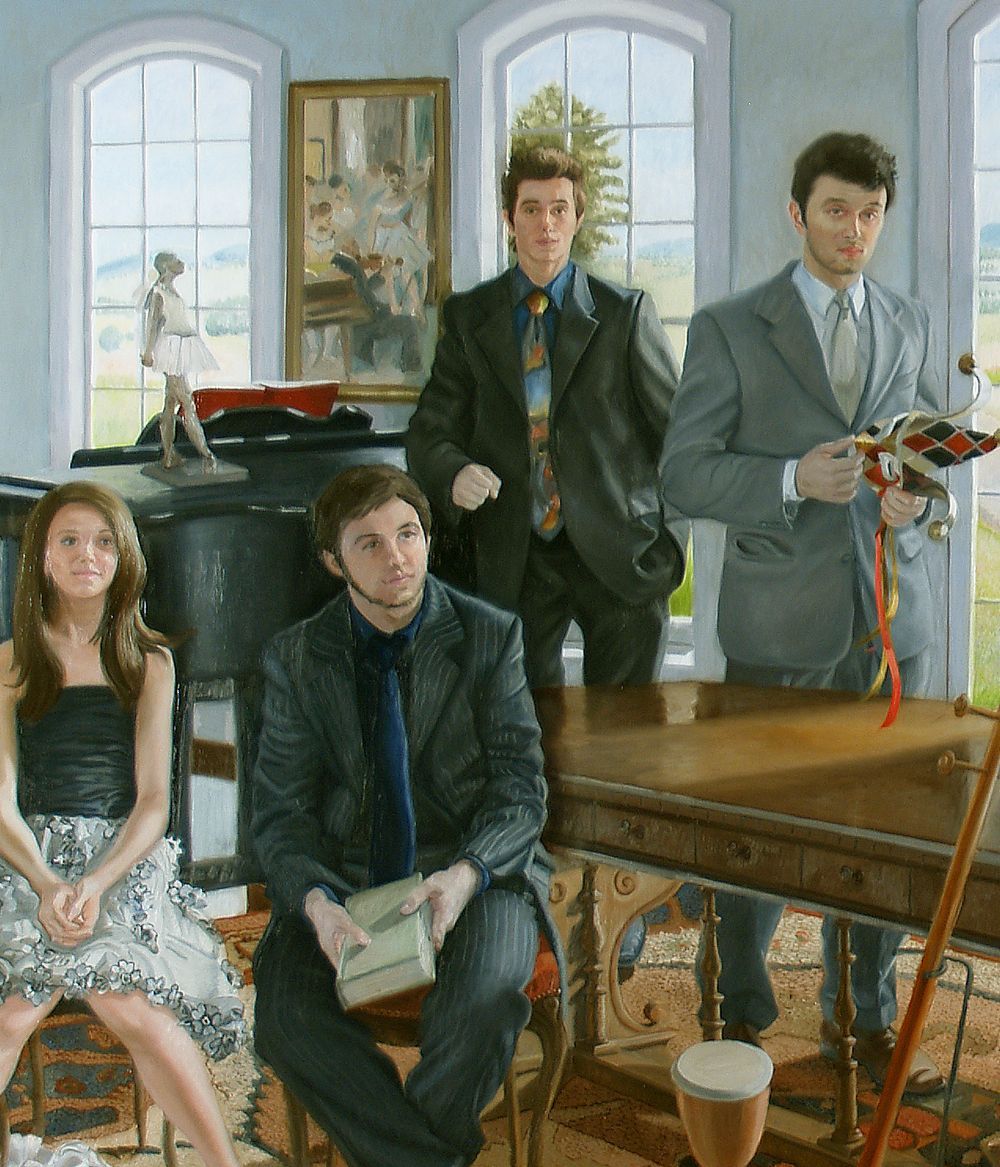 The Cappuccino Family | Figurative Oil Painting by John Varriano