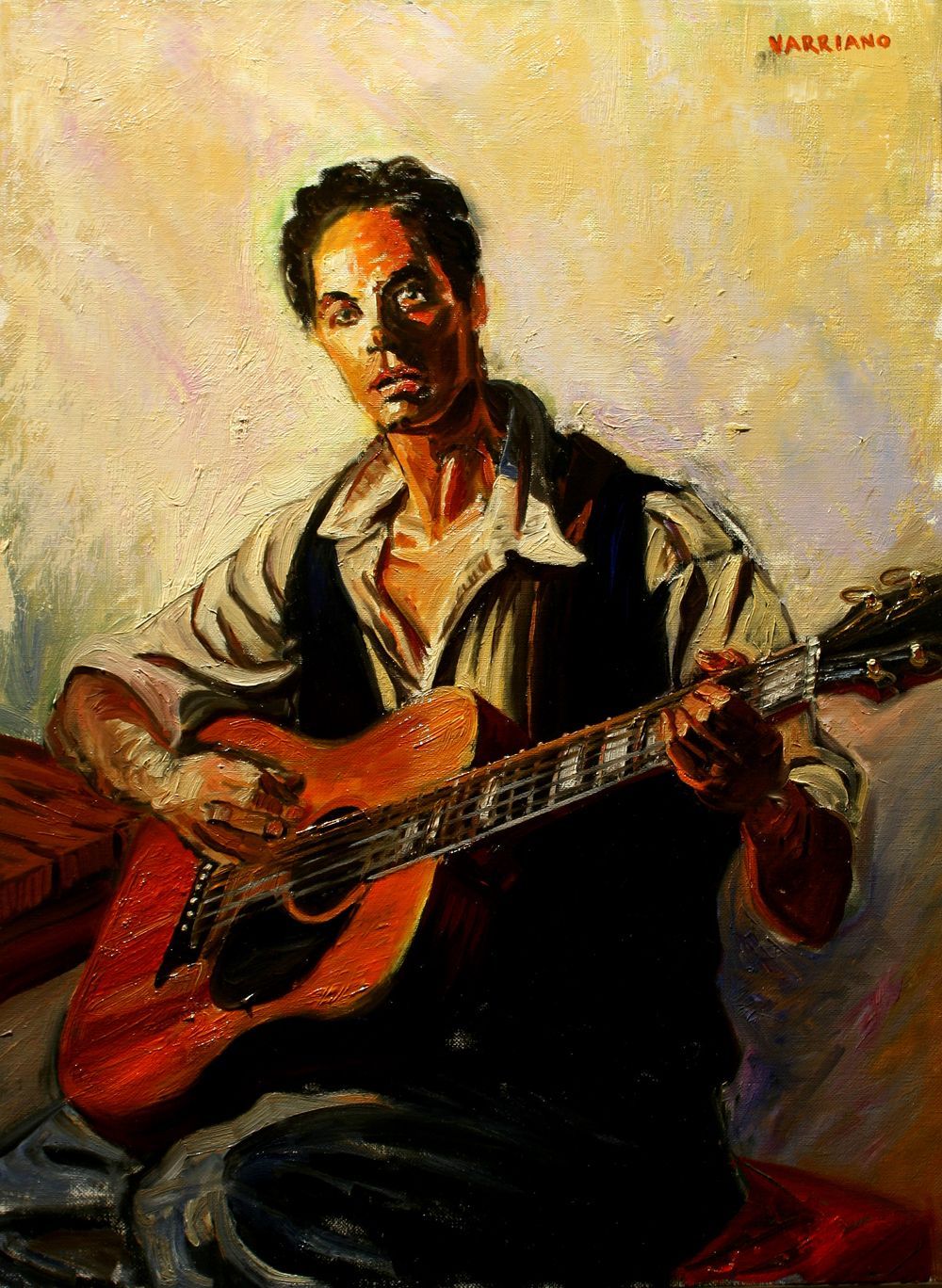 The Folk Singer | Figurative Oil Painting by John Varriano