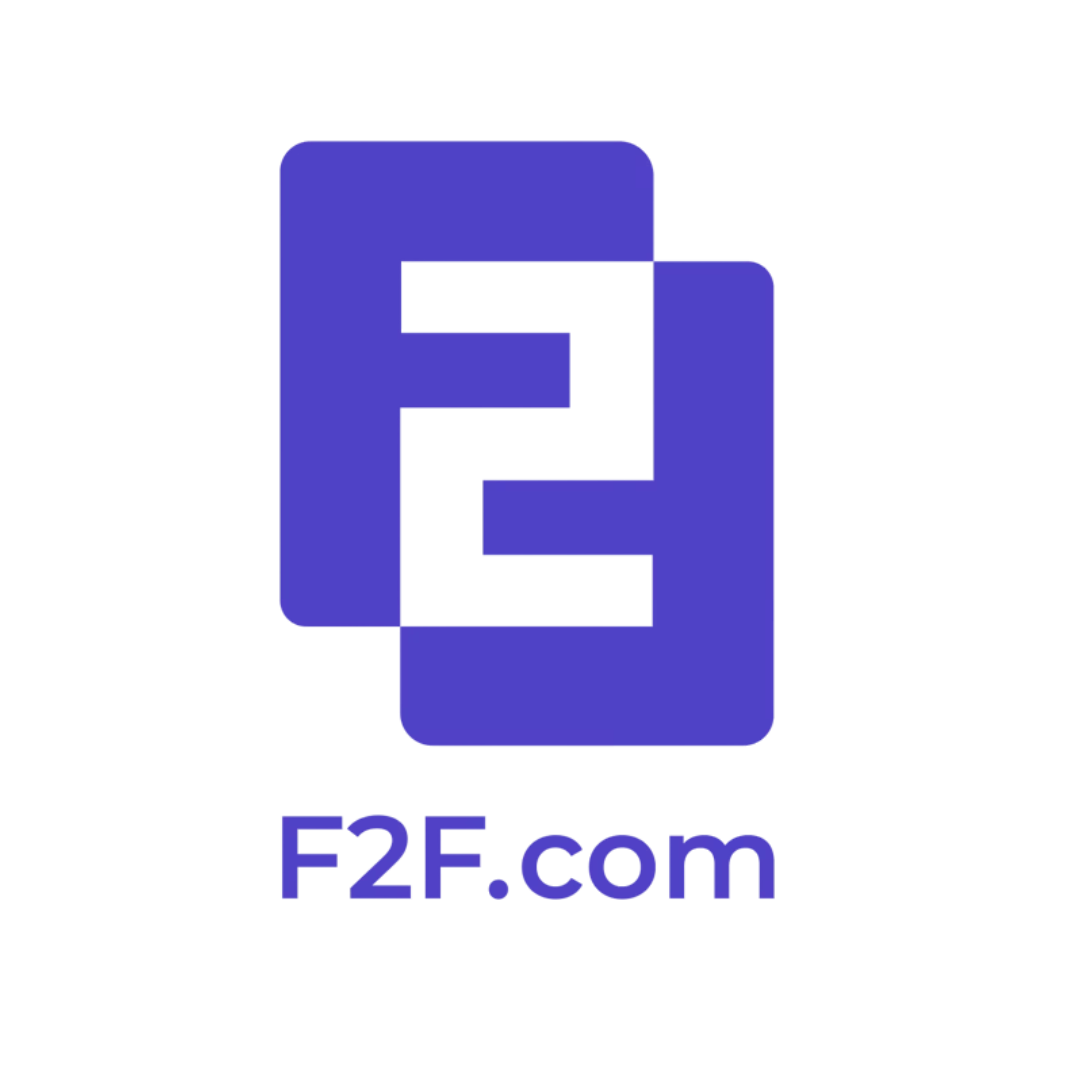 Blauw logo met overlappende rechthoeken die de letters 