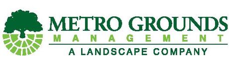 Metro Grounds Management LLC The logo for metro grounds management a landscape company