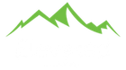 Green stylized mountain range.