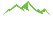 Green stylized mountain range.
