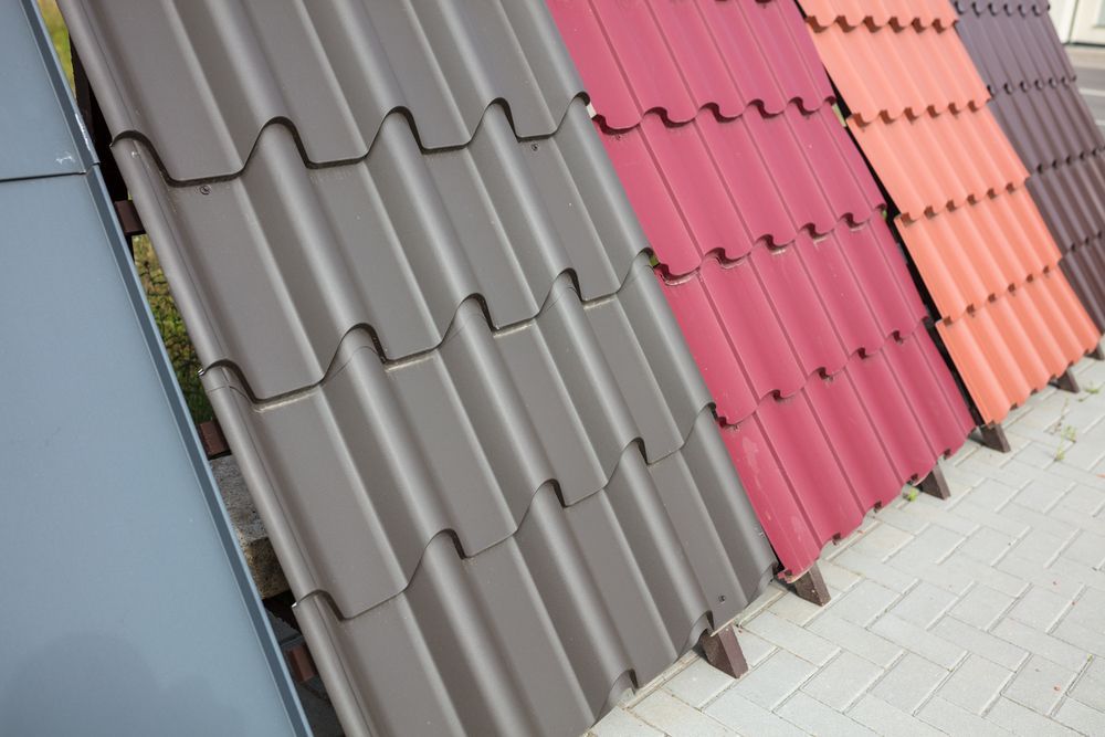 Various Colored Metal Roof Tiles Displayed Outdoors — Israel Jones Painting in Pallarenda, QLD