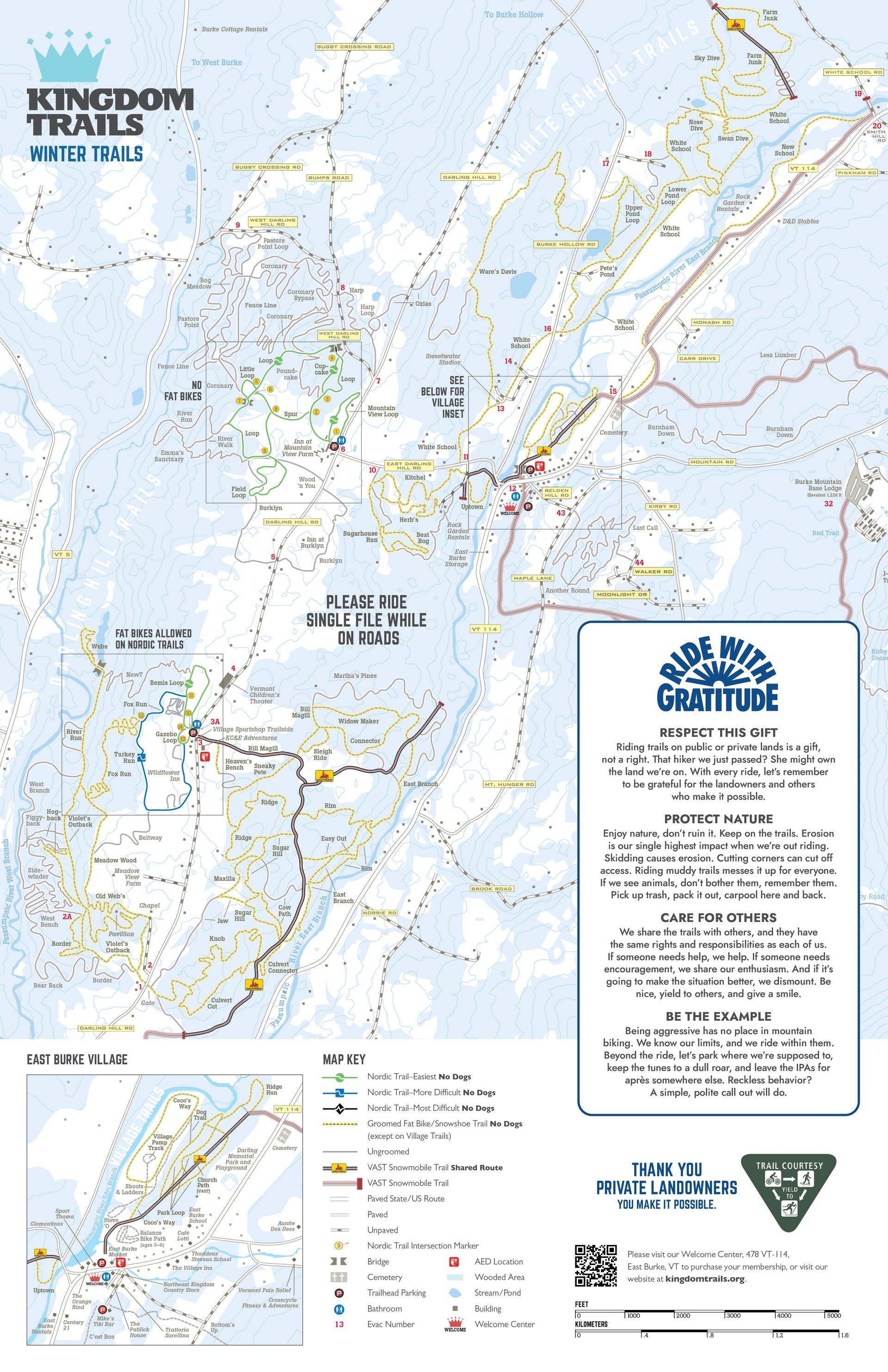 Kingdom Trail Association - KTA Winter Map Inside 23 24 