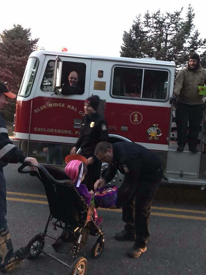 A fire truck with the number 1 on it