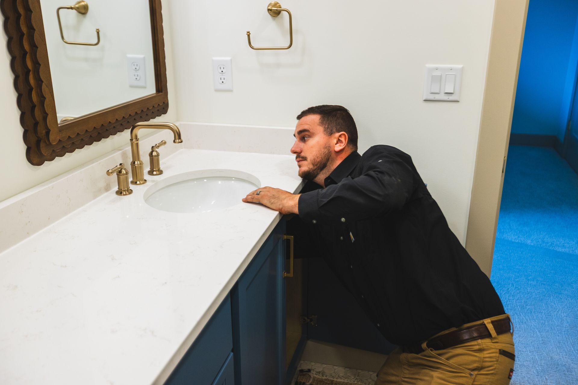A client receiving commercial plumbing from expert technicians.