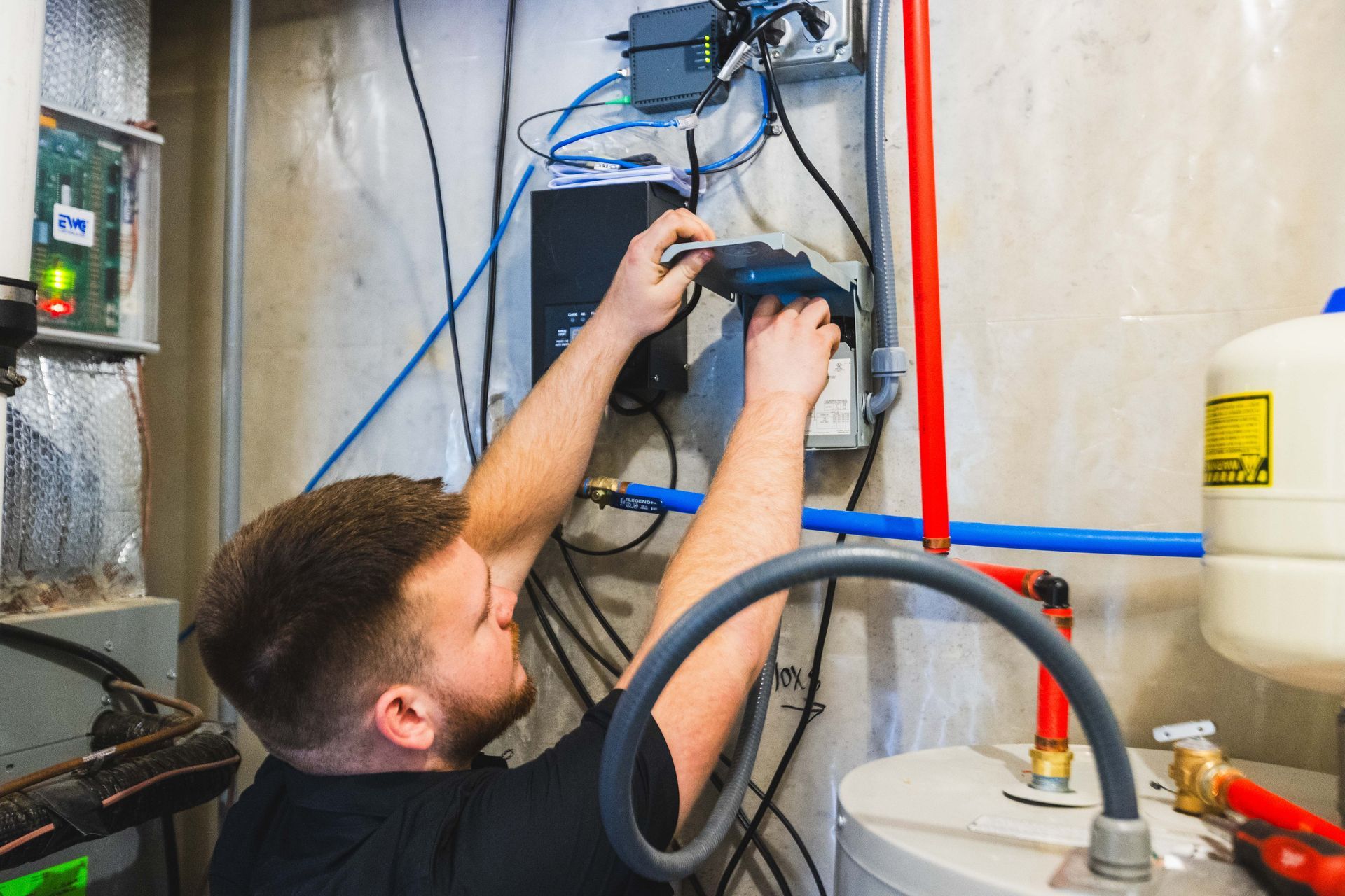 A client receiving commercial plumbing from expert technicians.