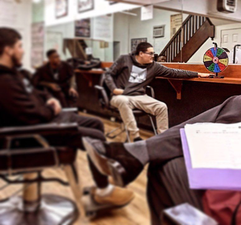 Men Inside Barber Shop — Hagerstown, MD — Award Beauty School