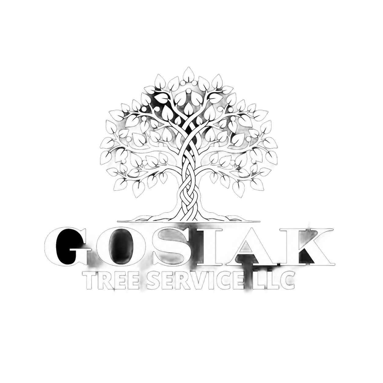 Gosiak Tree Service LLC logo in white