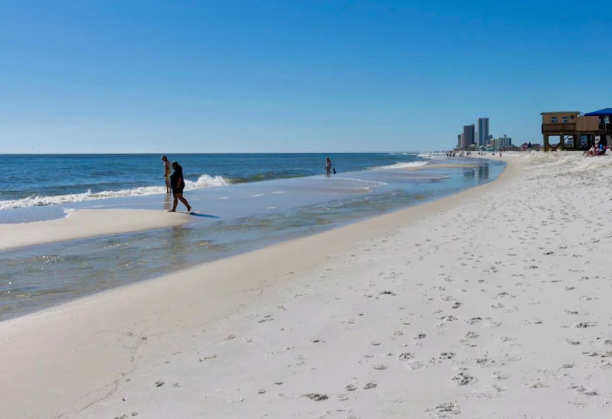 friends walking on beach