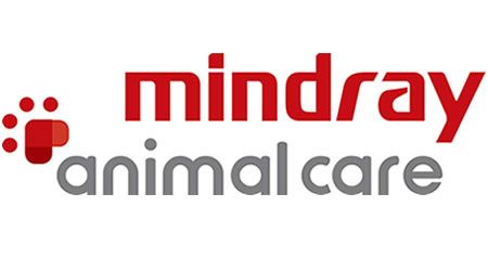 Logotipo de Mindray Animal Care: huella de pata roja, 