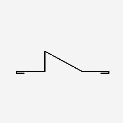 Diagram of a metal profile with a stepped, angled section.