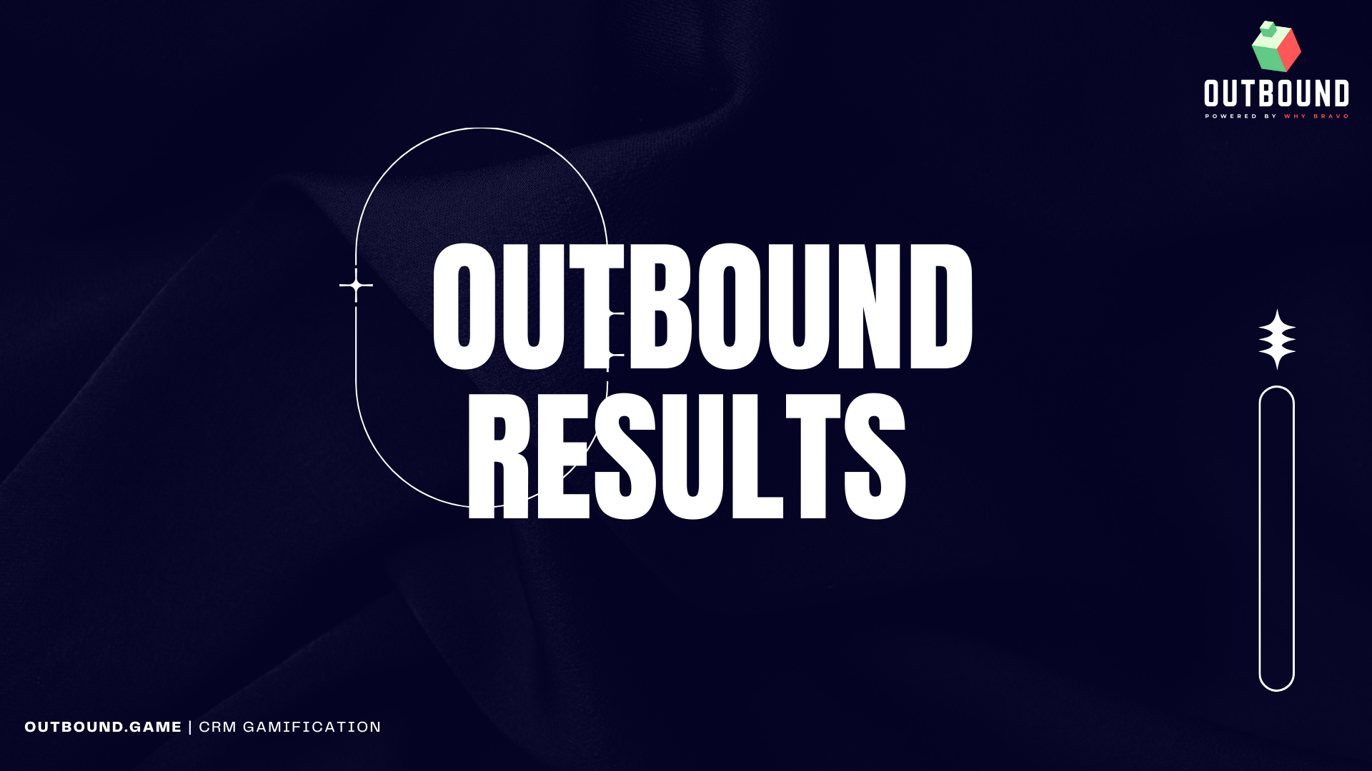 A blue background with the words `` outbound results '' written on it.