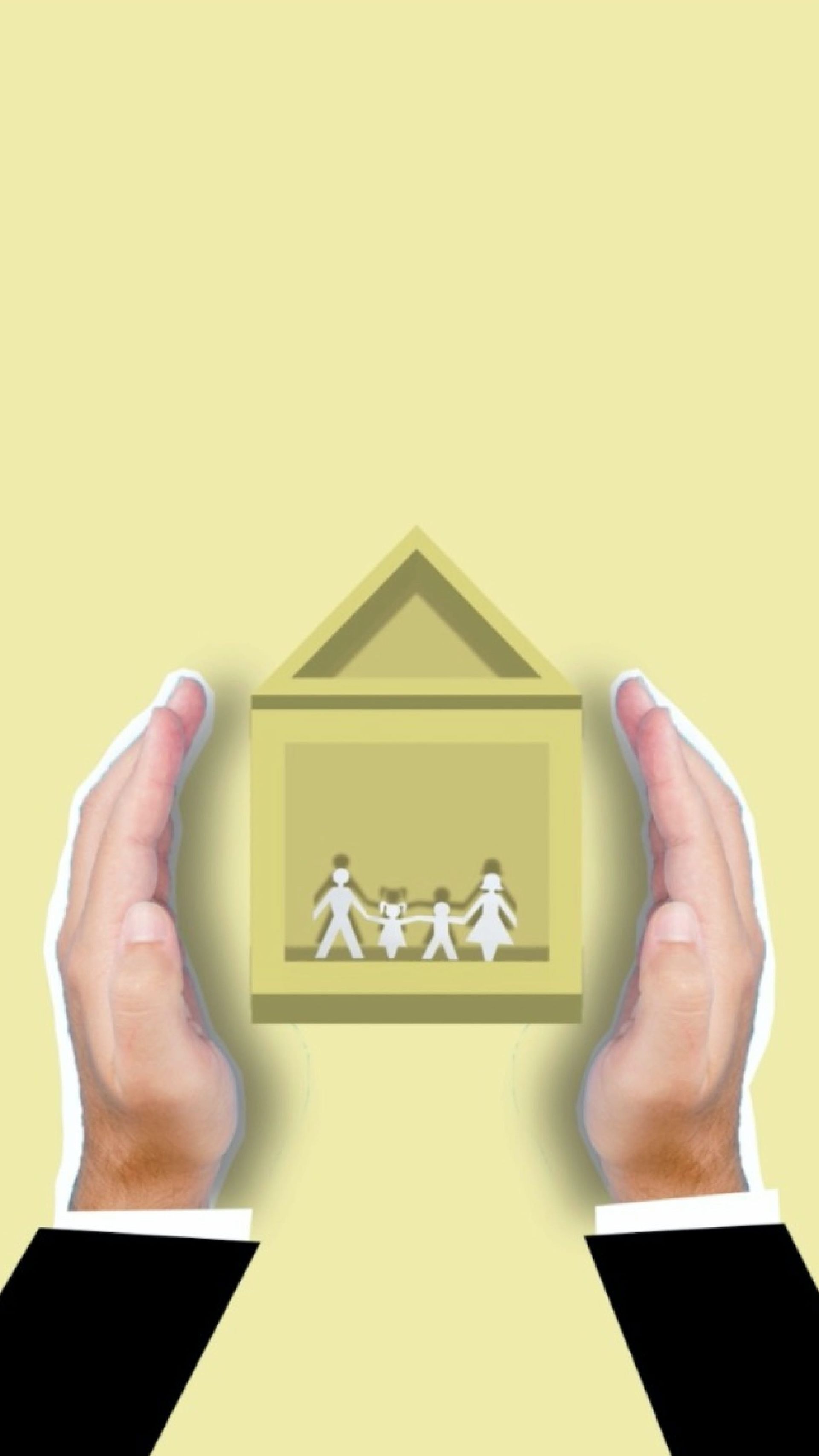 a couple of hands holding a house with a family inside of it - smsf loan
