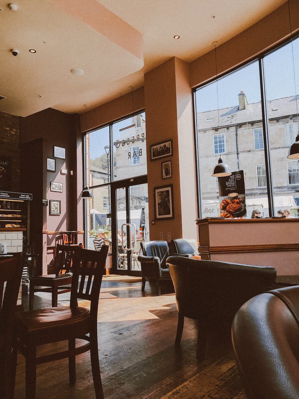 a restaurant with a sign that says ' bakery ' on it - business overdraft