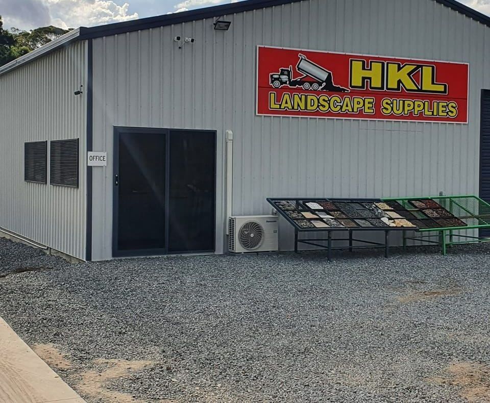 A Building With a Sign That Says HKL Landscape Supplies — HKL Landscape Supplies in Tuncurry, NSW