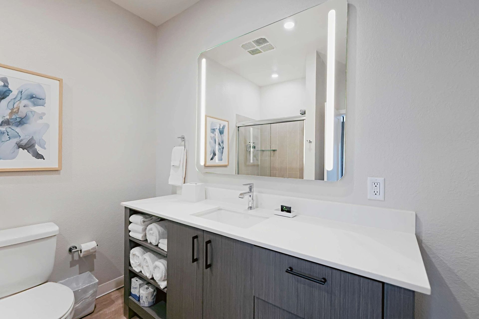 Apartment bathroom — representative home at WaterWalk Phoenix – North Happy Valley.