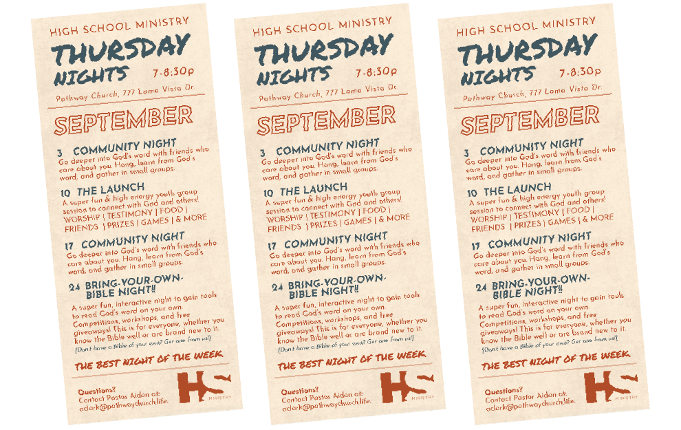 Calendar of events