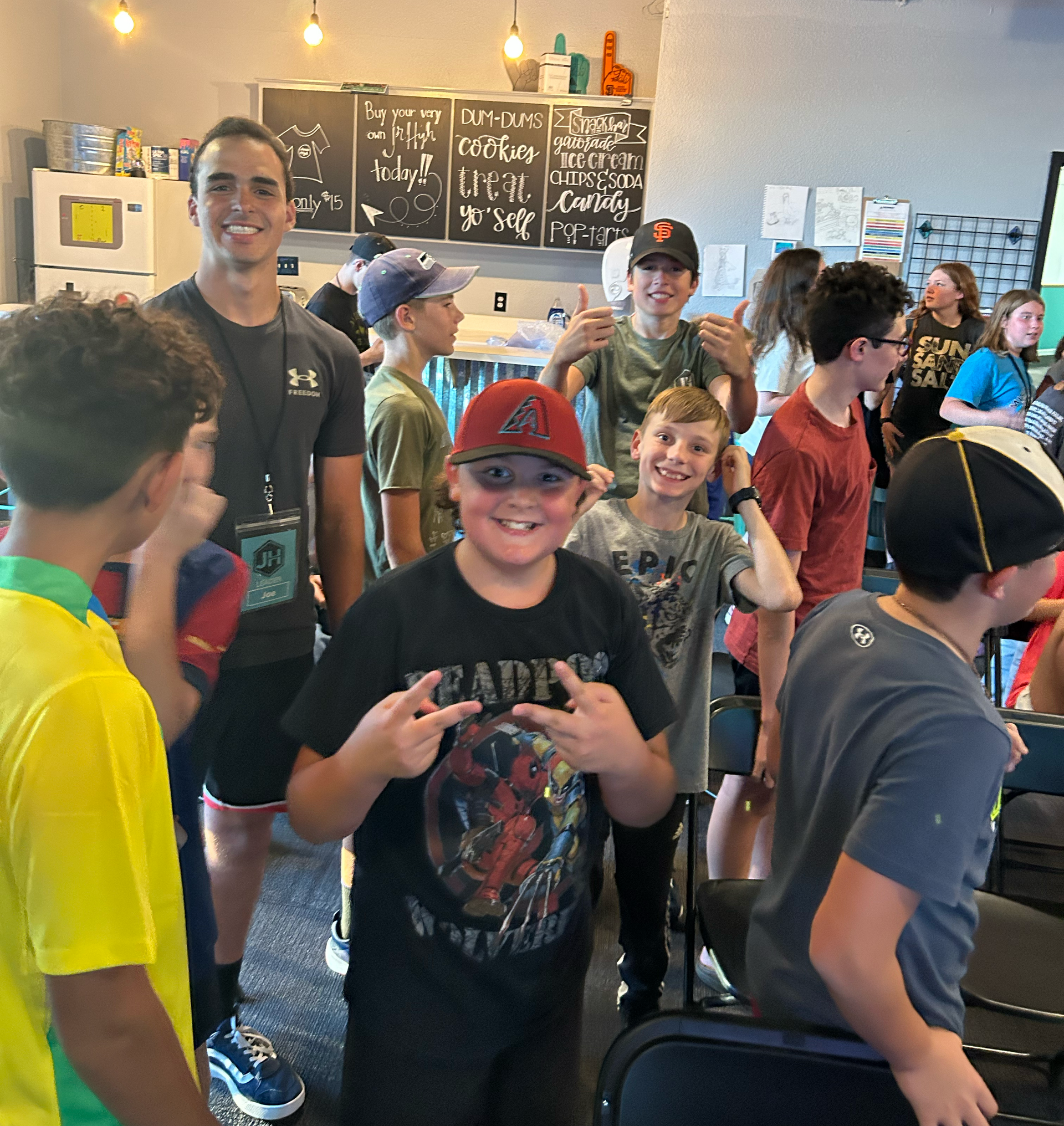 junio high students in a group