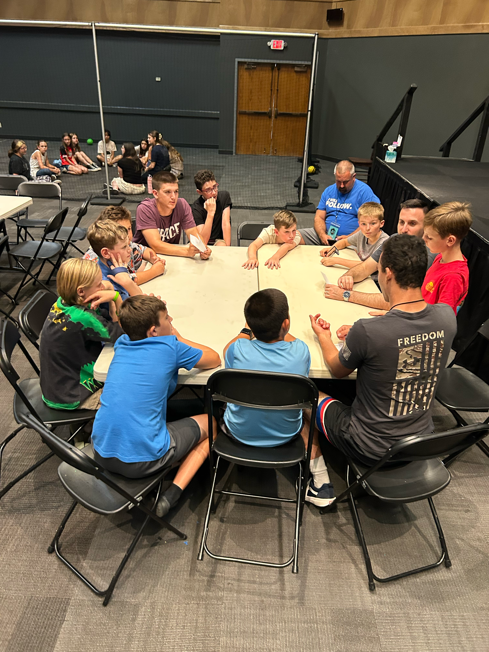 table full of junior high boys