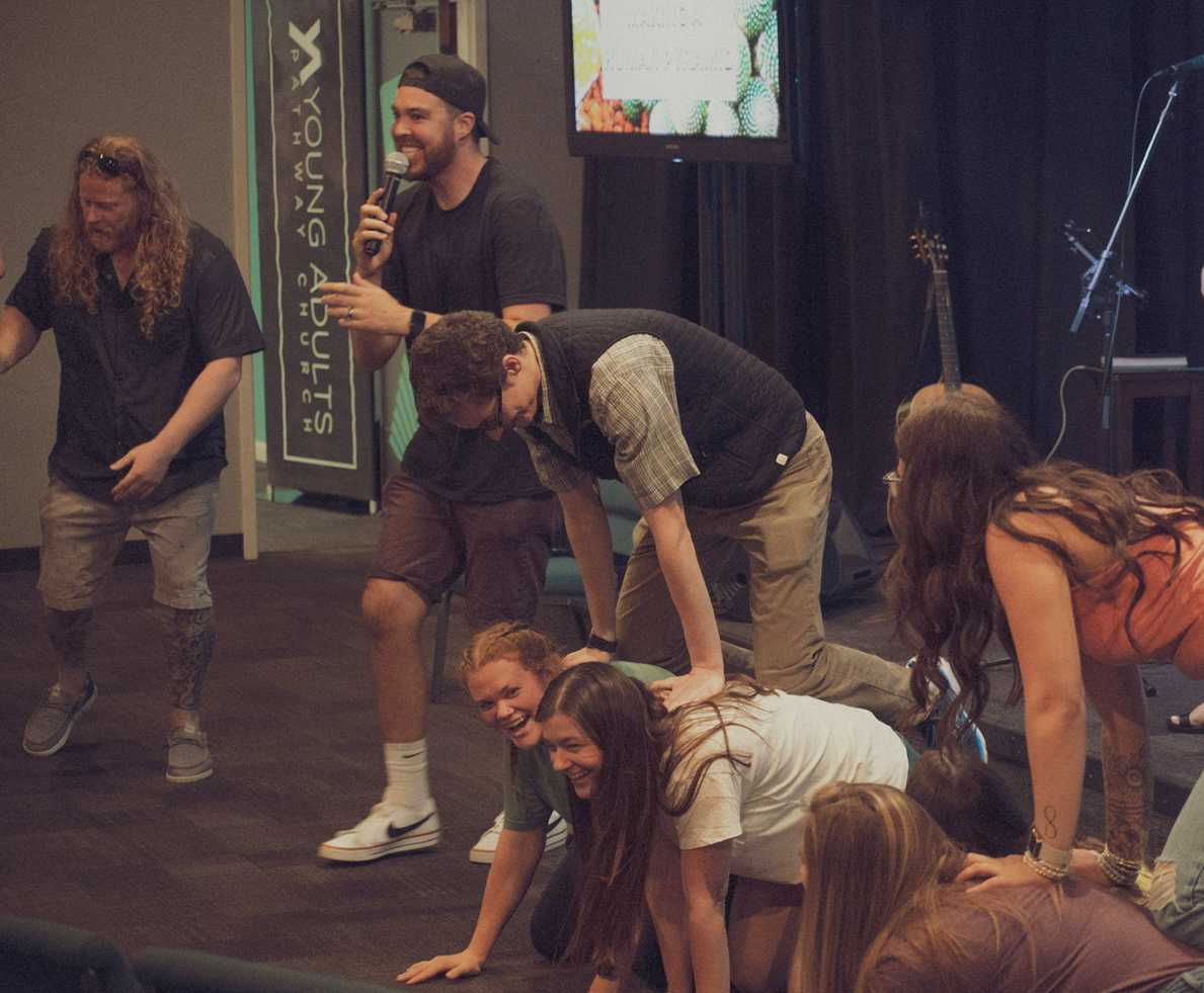 young adults playing a game