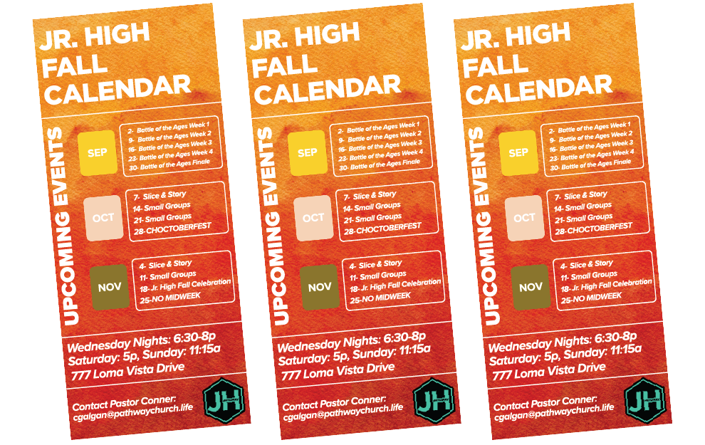 image of junior high calendars