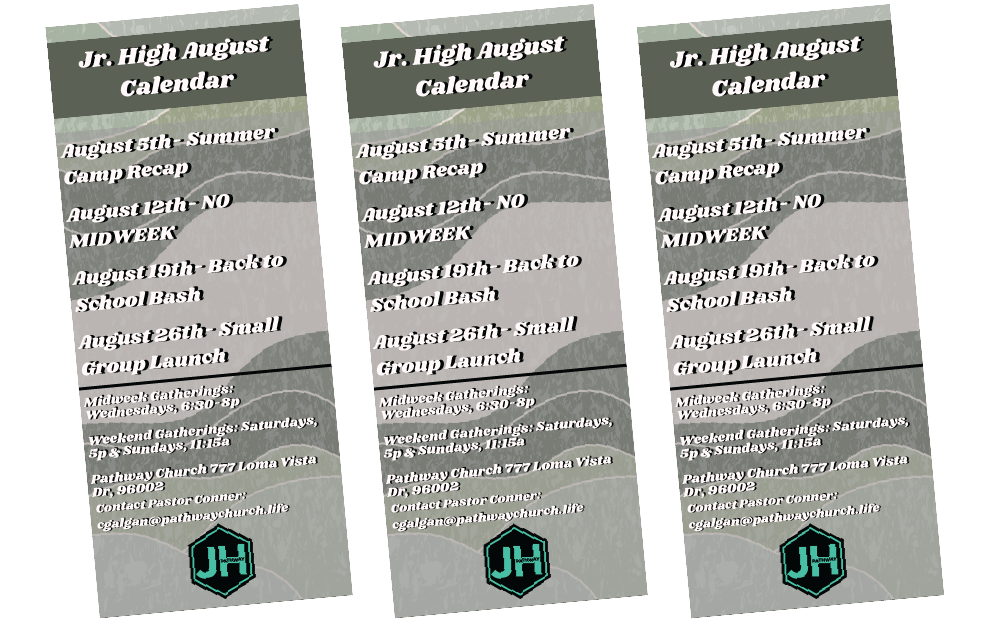 image of junior high calendars