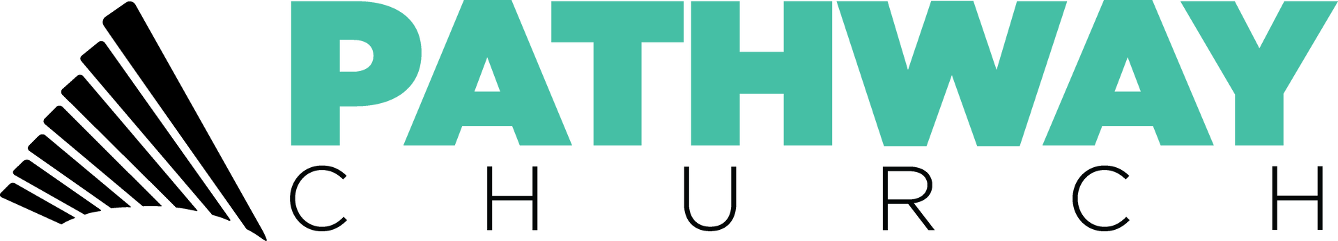 Logo for Pathway Church: teal text,
