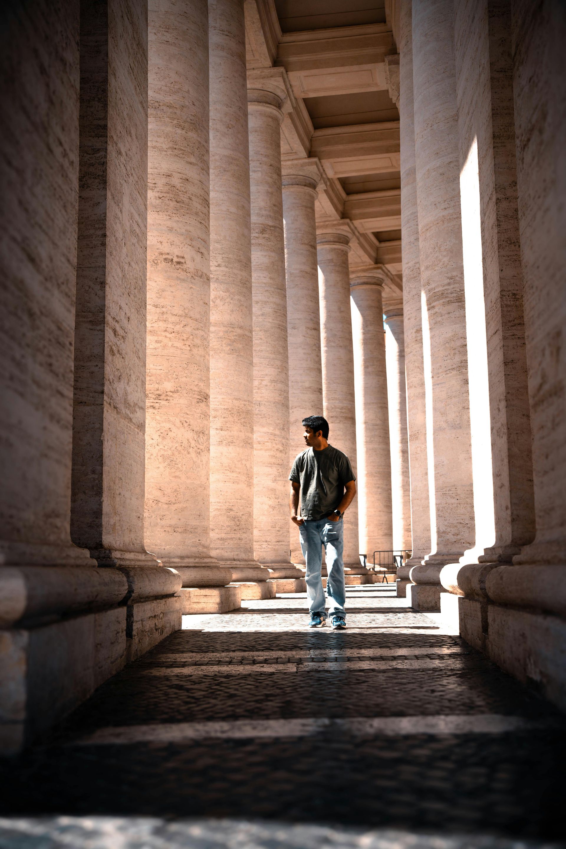 tall columns outside