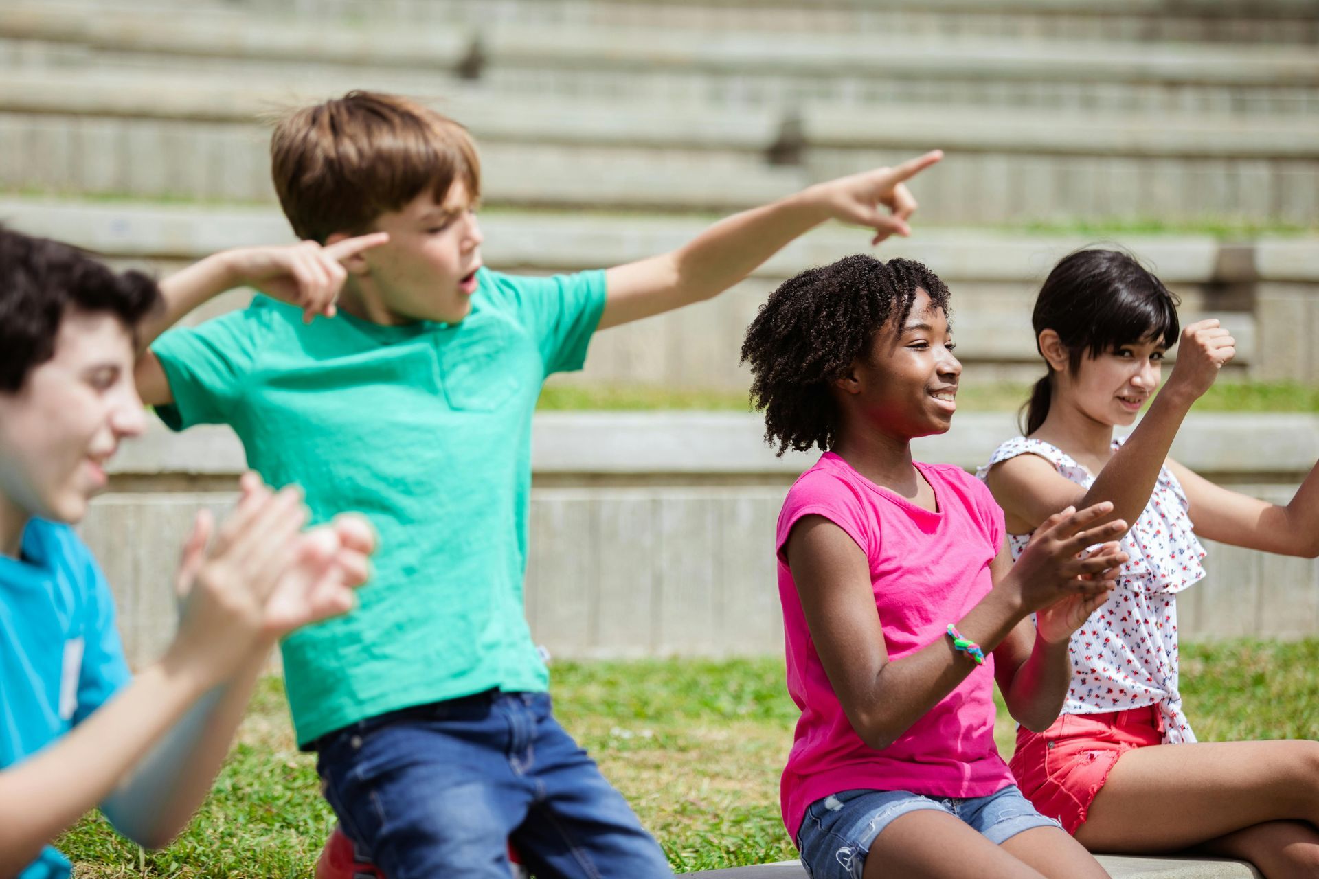 group of children outside