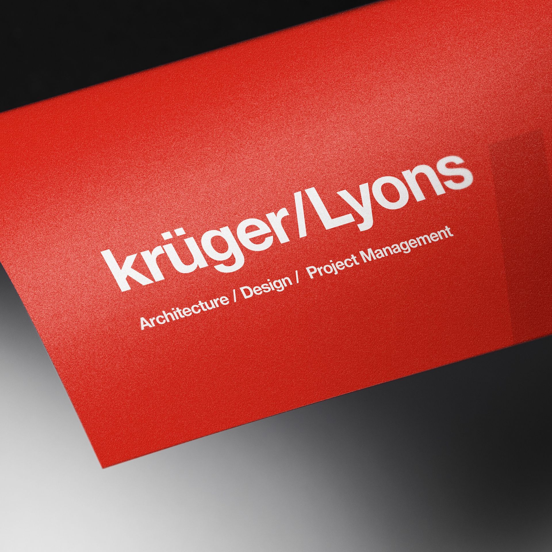 Red business card with 