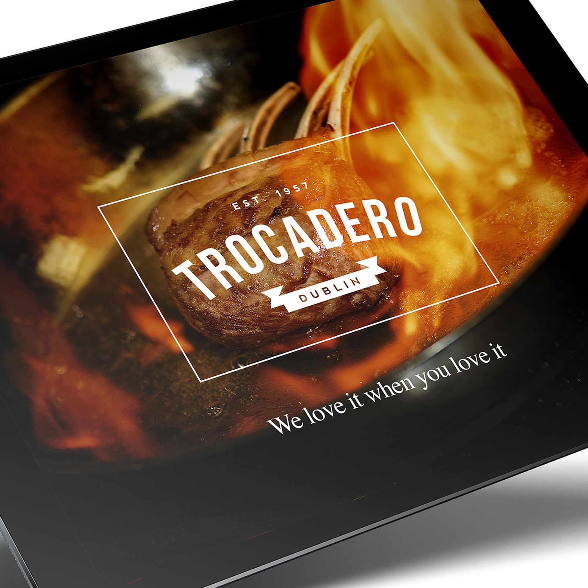 Trocadero Dublin logo over a food image with the text, 