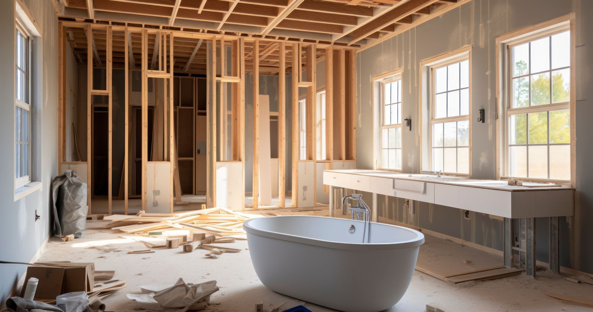 Modern home bathroom remodeling.