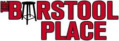 The Barstool Place logo in red and black with a stool graphic on a white background