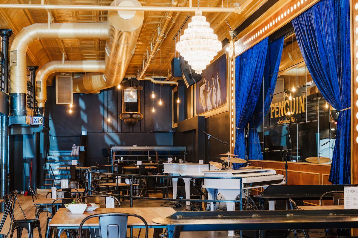 A View of The Penguin Piano Bar & Restaurant's Stage Photographed by Lift Division in Columbia, MO