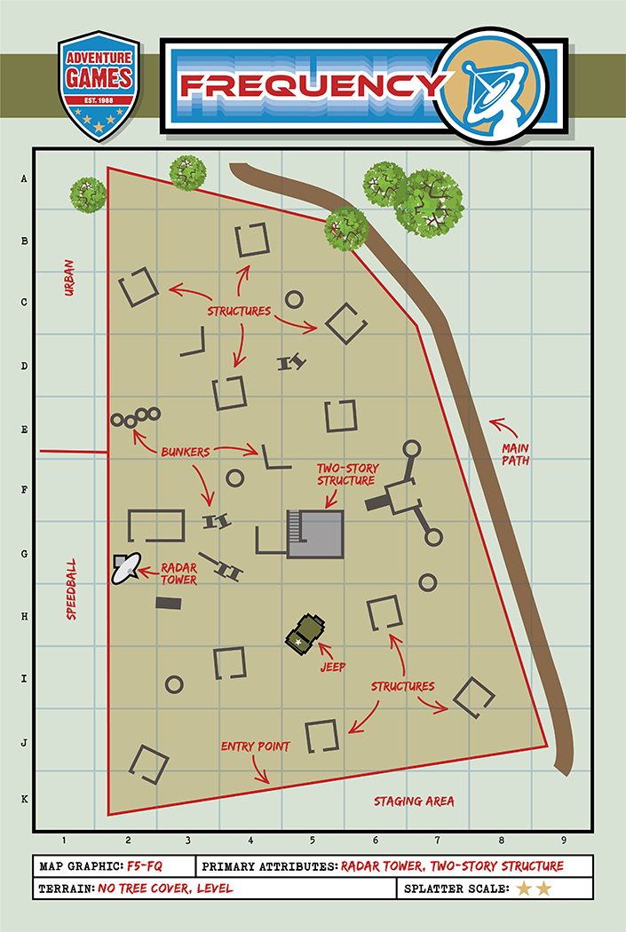 Paintball field map labeled