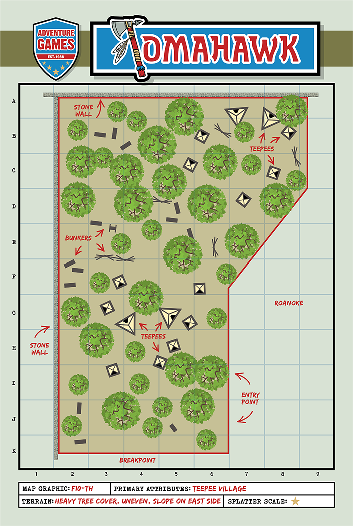 Map of a paintball course called
