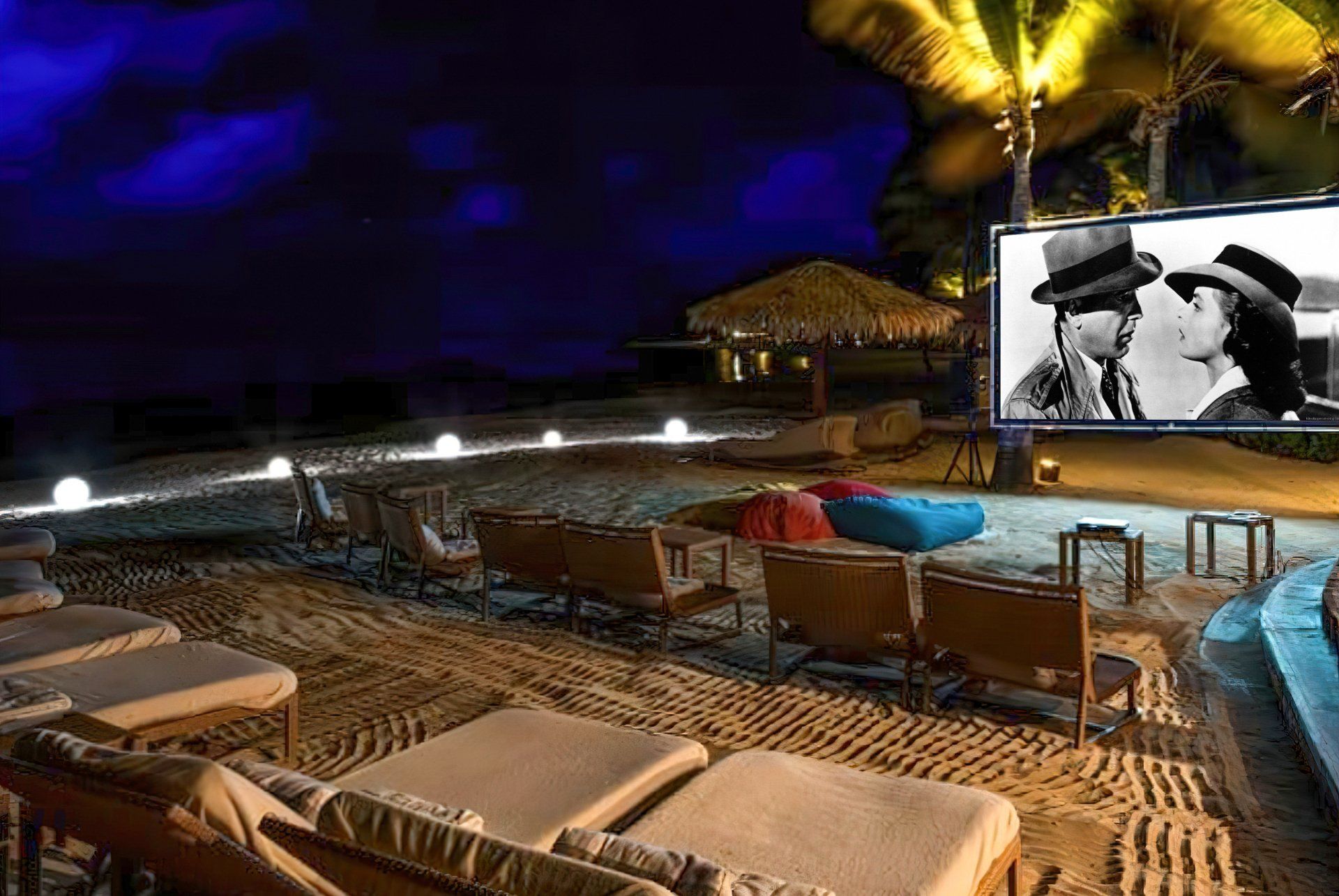 poolside movie night